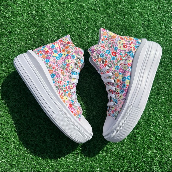 Converse Chuck Taylor All Star Move Hi Mini Flowers - Picture 9 of 14